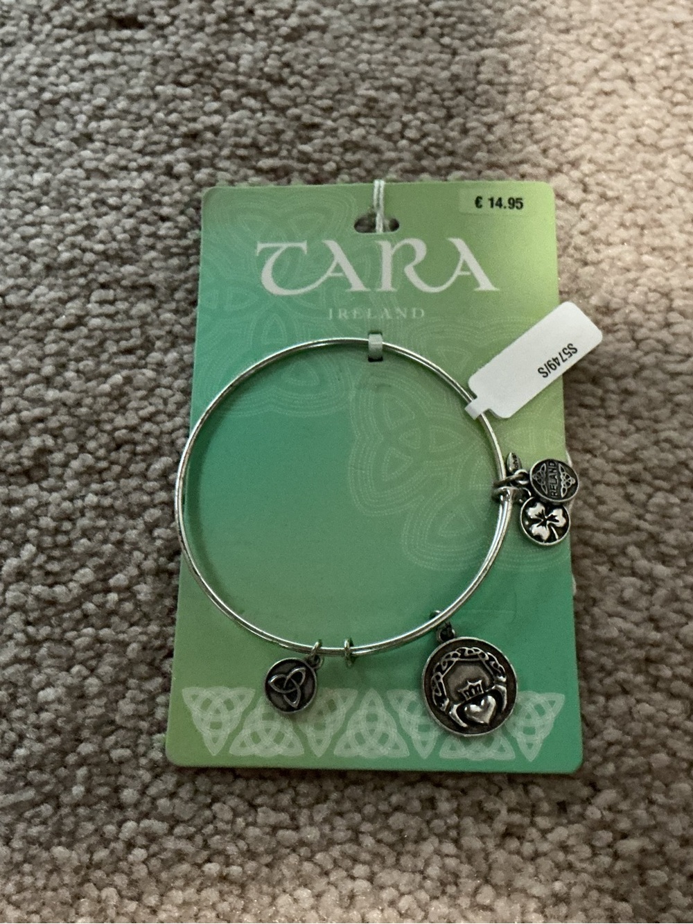 TARA SILVER TONE BRACELET WITH CELTIC AND CLADDAGH SYMBOLS- NEW WITH TAGS